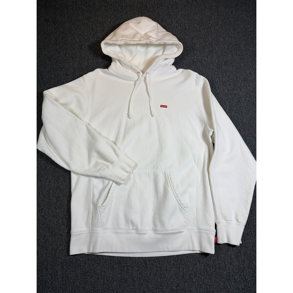 Supreme Small Box Logo Hoodie White Mens Large Heavyweight Fleece Made in Canada
